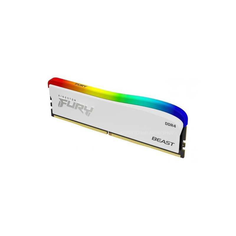 Memorie ram kingston fury beast white dimm ddr4 8gb 3600mhz cl18 1.35v rgb se