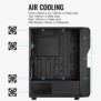 Carcasa aerocool menace saturn v1 iluminare frgb neagra spcc steel atx mid tower fara sursa