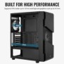 Carcasa aerocool menace saturn v1 iluminare frgb neagra spcc steel atx mid tower fara sursa