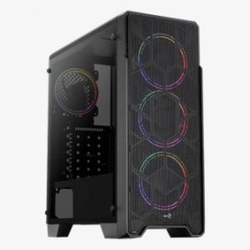 Carcasa aerocool ore saturn iluminare frgb neagra spcc steel atx mid tower fara sursa (tip