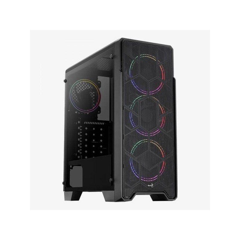 Carcasa aerocool ore saturn iluminare frgb neagra spcc steel atx mid tower fara sursa (tip