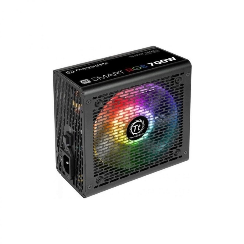 Sursa thermaltake smart rgb 700w iluminare rgb certificata 80 plus eficienta 82-86% single rail (54a)