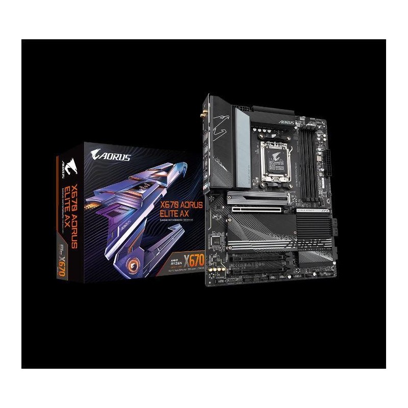 Placa de baza gigabyte x670 aorus elite ax am5  general recomandat pentru gaming da format