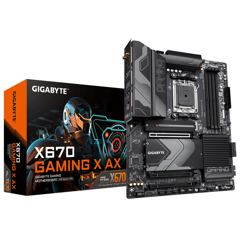 Placa de baza gigabyte x670 gaming x ax am5  amd socket am5：supports amd ryzen™ 7000