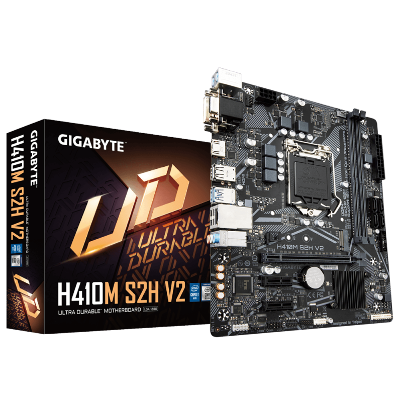 Placa de baza gigabyte h410m s2h v2 lga 1200  intel® ultra durable motherboard with intel®