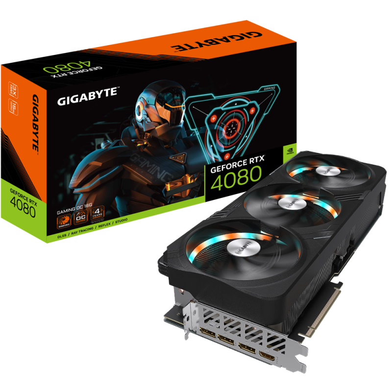 Placa video gigabyte geforce rtx 4080 gaming oc 16gb gddr6x 256-bit dlss 3.0 pcie 4.0