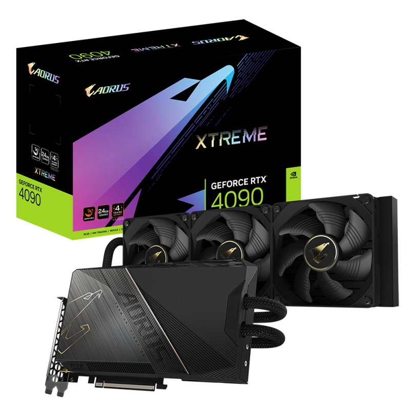 Placa video aorus geforce rtx™ 4090 xtreme waterforce 24g        graphics processing     geforce rtx™ 4090     core