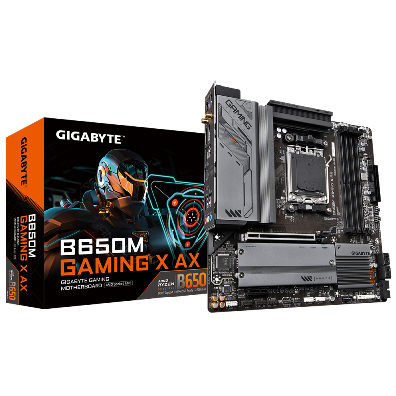 Placa de baza gigabyte b650m gaming x ax am5        amd socket am5：supports amd ryzen™ 7000