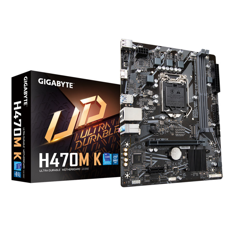 Placa de baza gigabyte h470m k lga1200 ddr4   intel® ultra durable motherboard with gbe lan