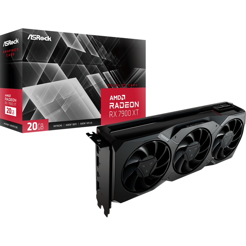 Placa video asrock amd radeon rx 7900 xt 20gb gddr6 320 bit pcie 4.0 1x