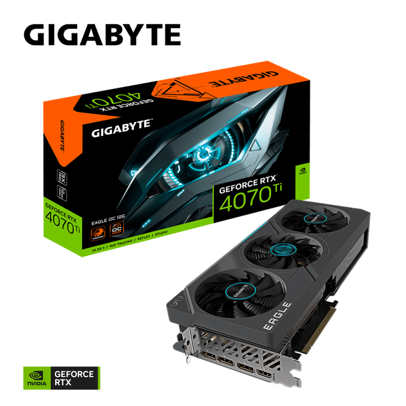 Placa video gigabyte geforce rtx 4070 ti eagle oc 12gb gddr6x 192bit core clock 2625mhz