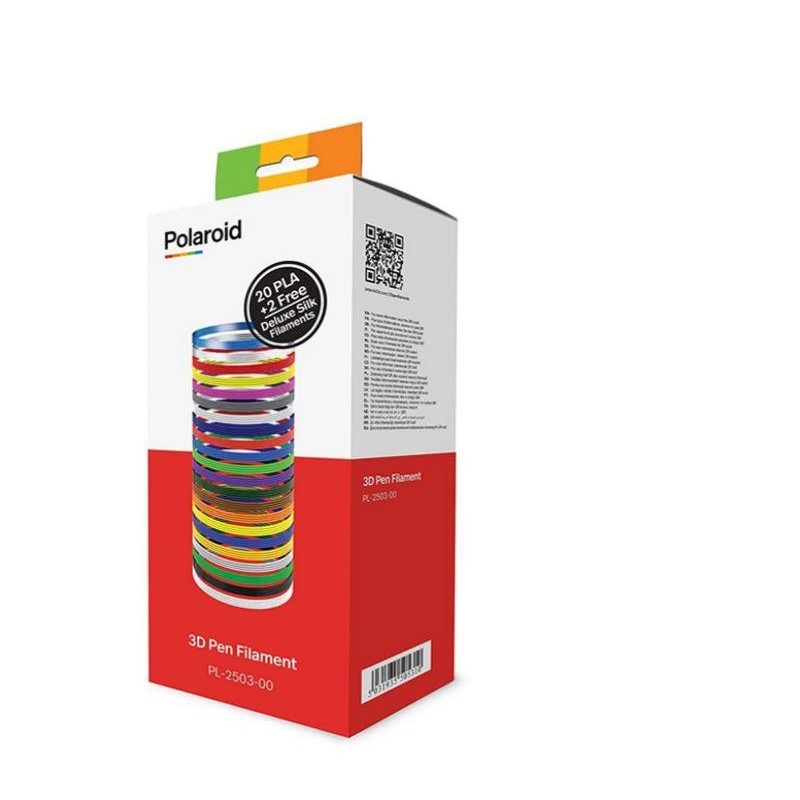 Kit filamente polaroid pentru creioane 3d material pla diamentru: 1.75mm 20 role x 5m culori: