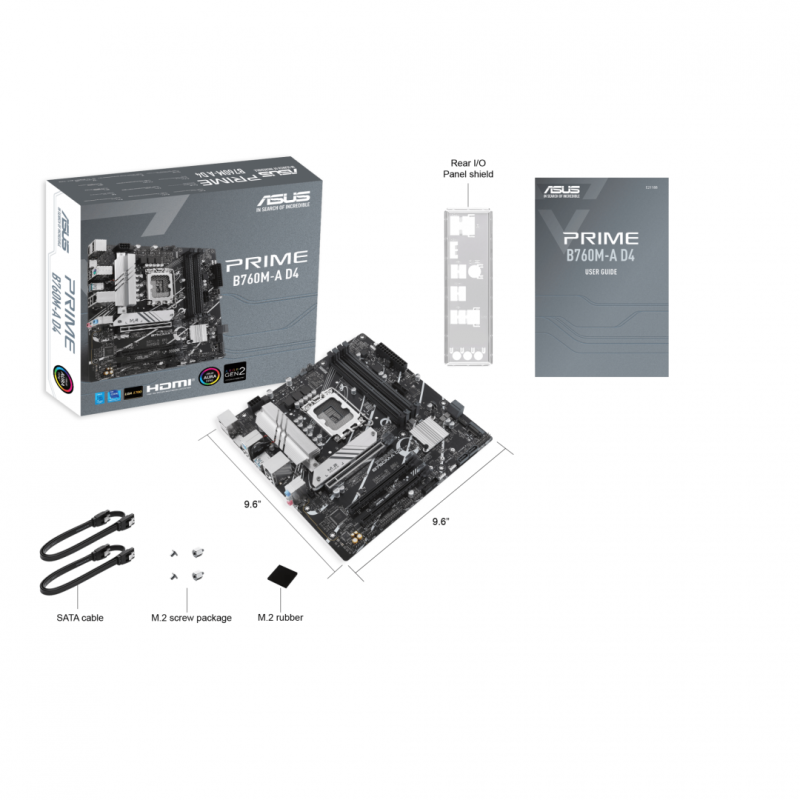 Placa de baza asus prime b760m-a d4 lga 1700  model prime b760m-a d4 cpu intel®