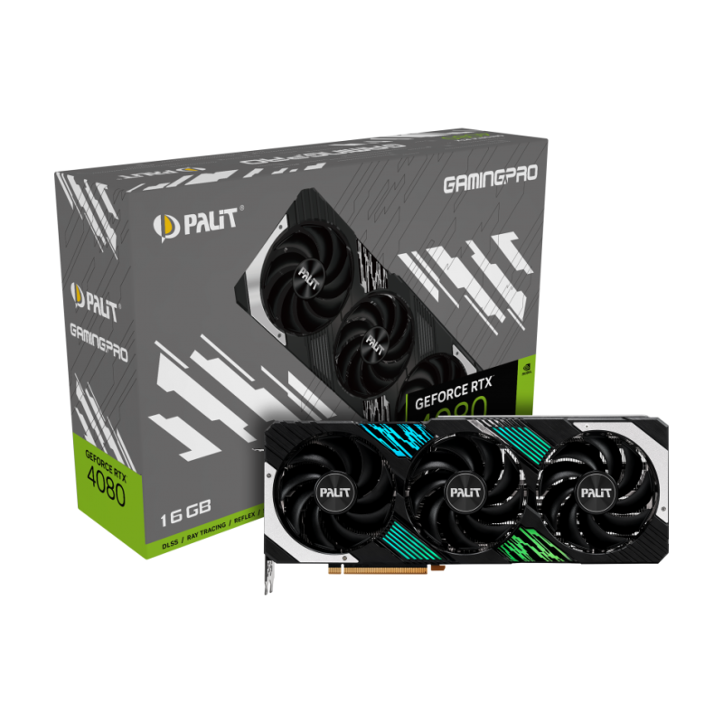 Placa video palit geforce rtx 4080 gamingpro 16gb  memory amount  16gb memory interface  256bit dram