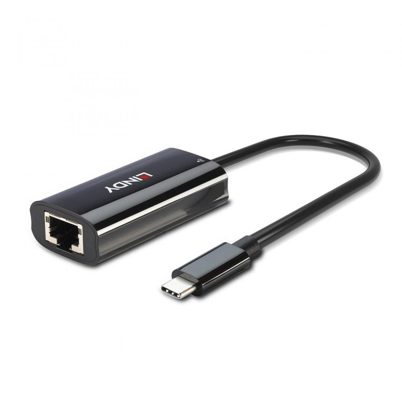 Lindy adaptor usb type-c la rj45 gigabit power delivery 3.0 pana la 100w negru