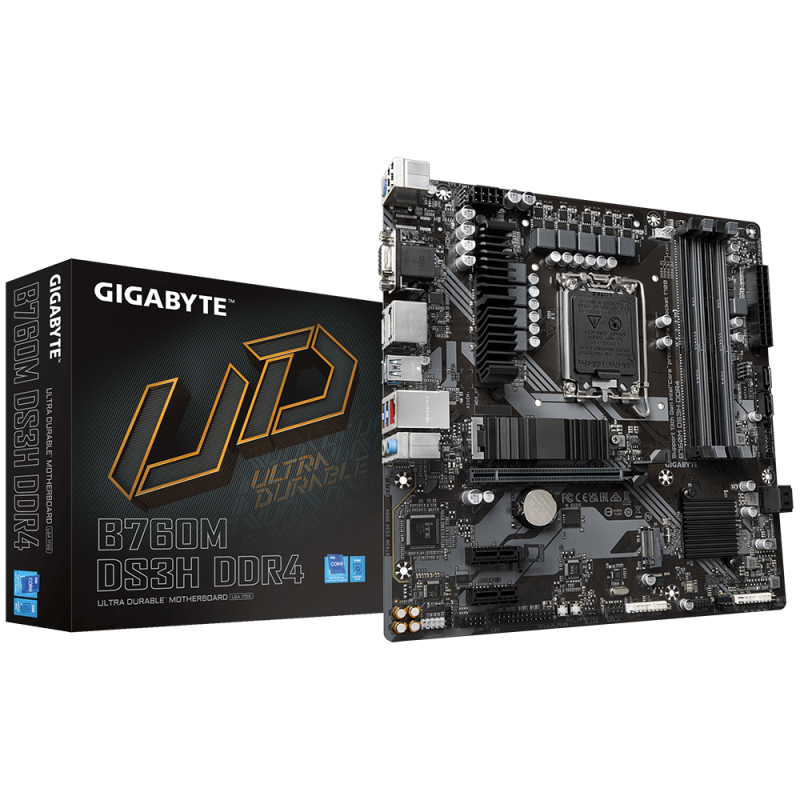 Placa de baza gigabyte b760m ds3h ddr4 lga1700 ddr4 4x sloturi ram max.128gb frecventa maxima