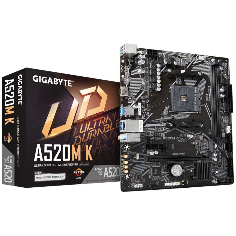 Placa de baza gigabyte a520m k am4 ddr4 2x sloturi ram max. 64gb frecventa maxima