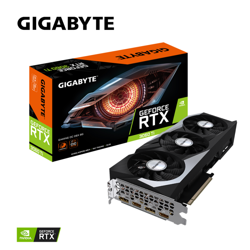 Placa video gigabyte geforce rtx 3060 ti gaming oc 8g 2x displayport 2x hdmi 8gb