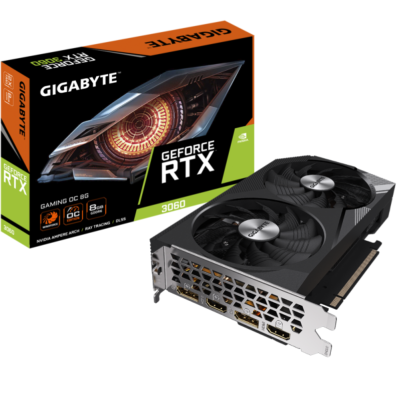 Placa video gigabyte geforce rtx 3060 gaming oc 8g 2x displayport 2x hdmi 8gb gddr6