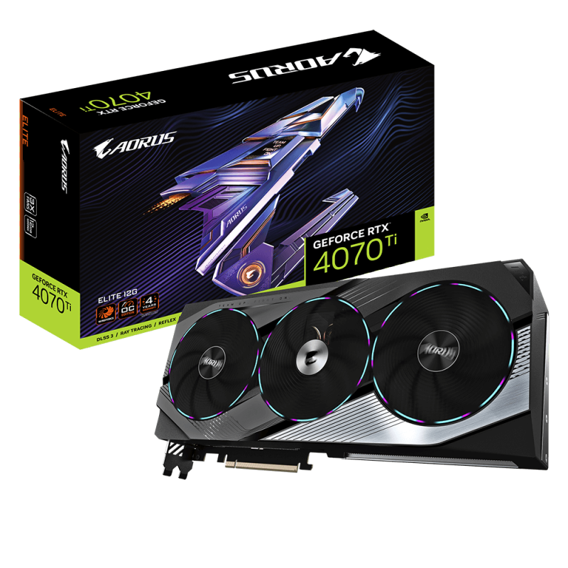 Placa video gigabyte aorus geforce rtx 4070 ti elite 12g 3x displayport 1x hdmi 12gb