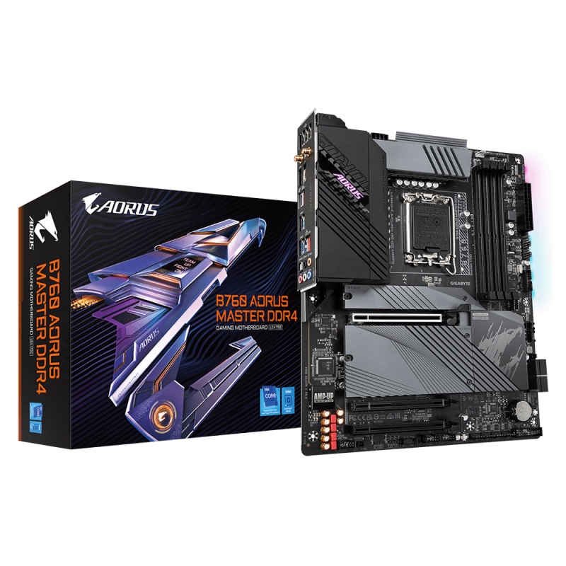 Placa de baza gigabyte b760 aorus master ddr4 lga1700 4x sloturi ram max. 128gb frecventa