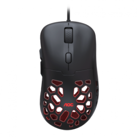 Mouse aoc gm510b ergonomic usb 2.0 16000dpi 6 butoane rgb 1.8m negru