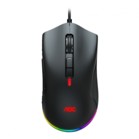 Mouse aoc gm530b ergonomic usb 2.0 16000dpi 7 butoane rgb 1.8m negru