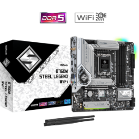 Placa de baza asrock b760m steel legend lga1700 4x ddr5 frecventa maxima 7200mhz 1x displayport