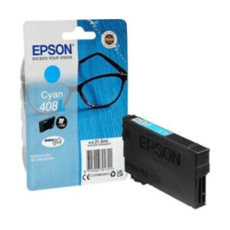 Cartus cerneala epson 408l ink tank cyan durabrite ultra inkcapacitate 21.6ml 1.7k pagini pentru workforce