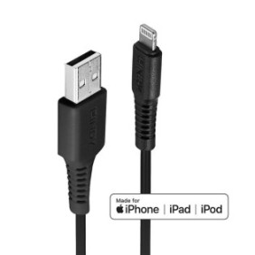 Cablu lindy 1m usb a 2.0 to lightning negru