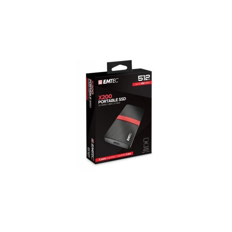 Ssd extern emtecgx200 512gb usb 3.1 black