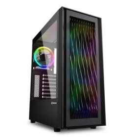 Carcasa sharkoon rgb wave expansion slots 7 tempered glass ventilatoare fata 3x 120 mm spate