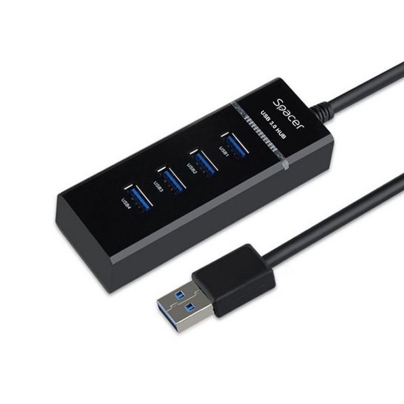 Hub extern spacer porturi usb: usb 3.0 x 4 conectare prin usb 3.0 negru