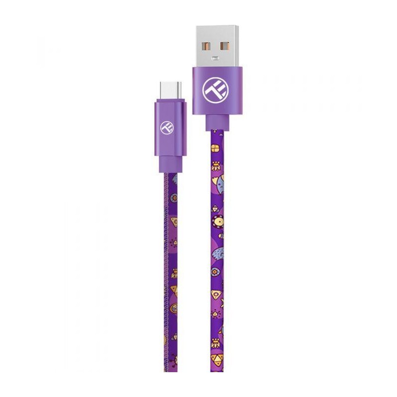 Tellur graffiti usb to type-c cable 3a 1m purple