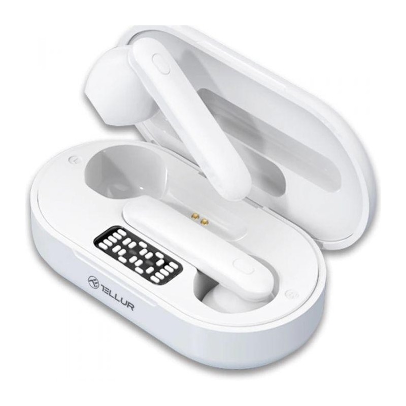 Casti bluetooth tellur flip true wireless alb