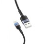 Cablu usb to lightning cu led nailon 3a 1.2m negru