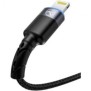 Cablu usb to lightning cu led nailon 3a 1.2m negru