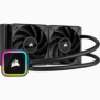 Cooler procesor corsair icue h100i rgb elite negru marime radiator 277x120x27mm 2 ventilatoare rgb viteza