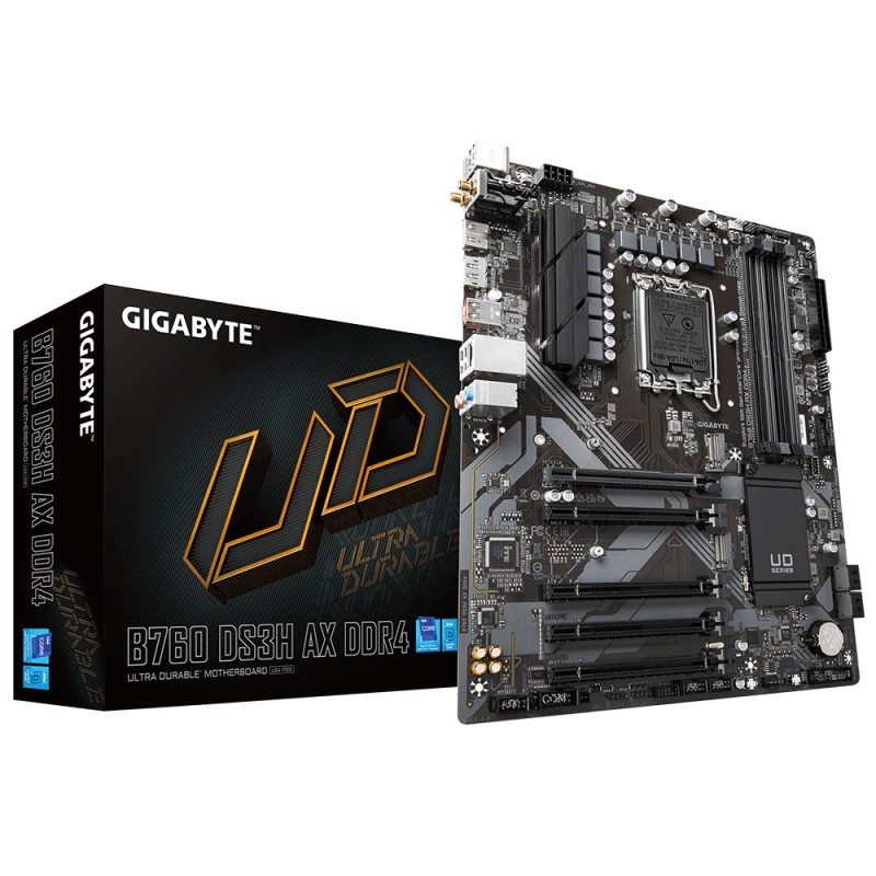 Placa de baza gigabyte b760 ds3h ax ddr4 lga1700 4x ddr4 5333mhz 1x hdmi 1x