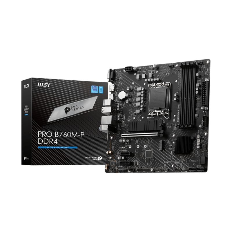 Placa de baza msi pro b760m-p ddr4 lga1700  specifications model name pro b760m-p ddr4 cpu