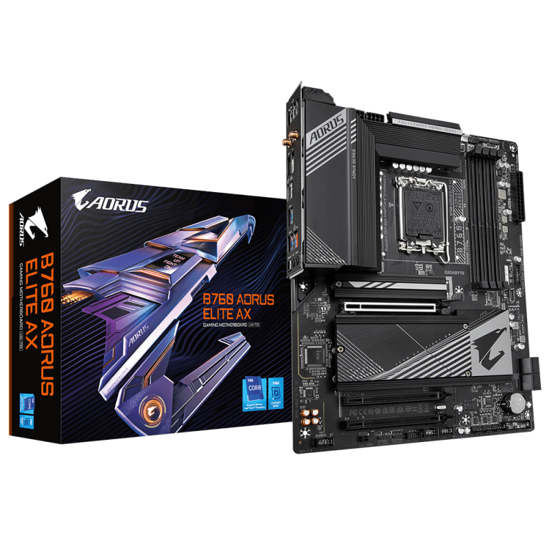 Placa de baza gigabyte aorus b760 elite ax lga1700 4x ddr5 1x hdmi 1x displayport