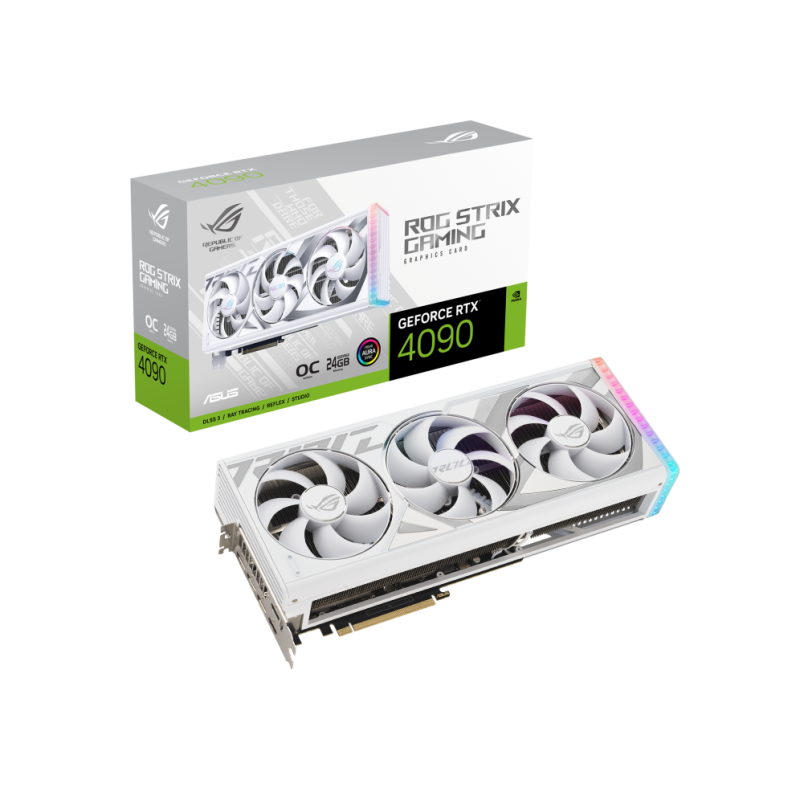 Placa video asus geforce rtx 4090 rog strix white o24g 24gb gddr6x 384-bit dlss 3.0