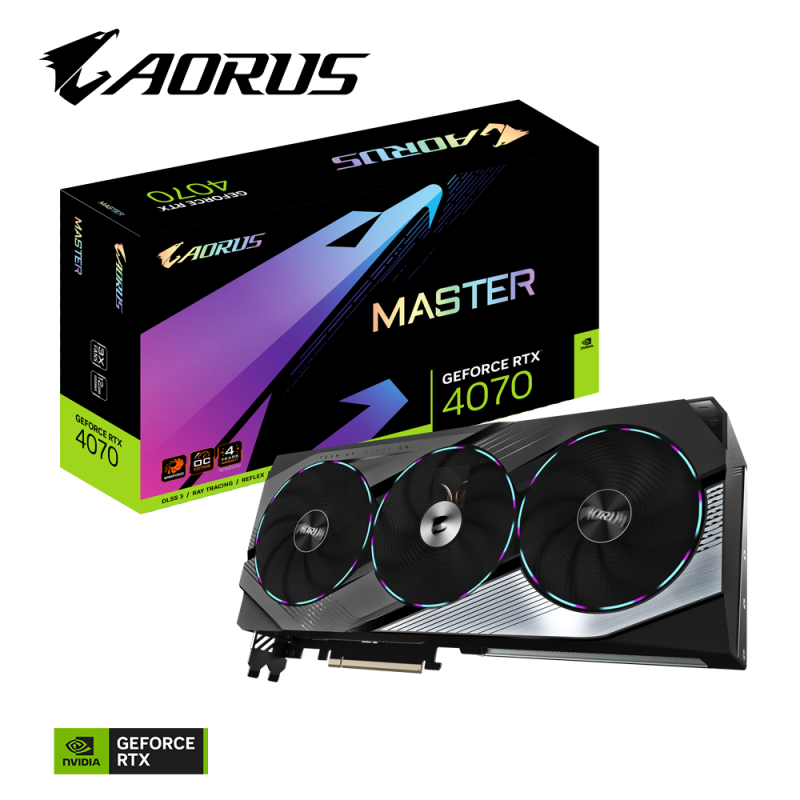 Placa video gigabyte aorus geforce rtx 4070 master 12g 3x displayport 1x hdmi 12gb gddr6x