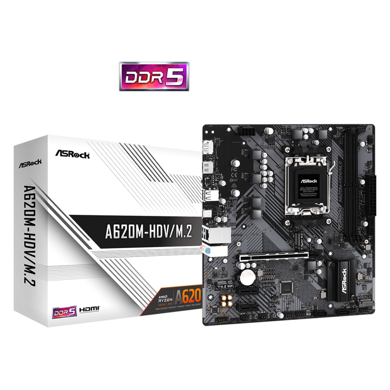 Placa de baza asrock a620m-hdv/m.2 am5 ddr5