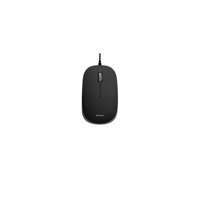 Mouse serioux cu fir optic noblesse 9800m 1000dpi negru-gri ambidextru blister cablu 1.6m usb