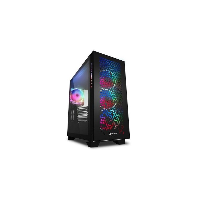 Carcasa sharkoon elite shark ca300h no psu expansion slots 8 2x tempered glass ventilatoare fata