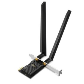 Adaptor wireless tp-link archer txe72e ax5400 2 x antene externe dual-band 5ghz 2.4 ghz pci-e