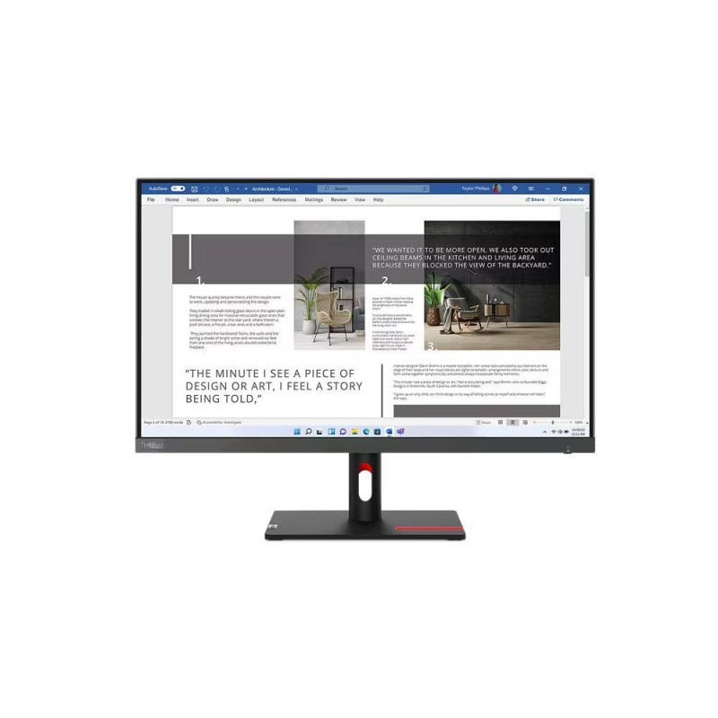 Monitor  lenovo thinkvision s27i-30 27 ips fhd (1920x1080) 16:9 brightness: 300 cd/m² contrast ratio: 1300:1