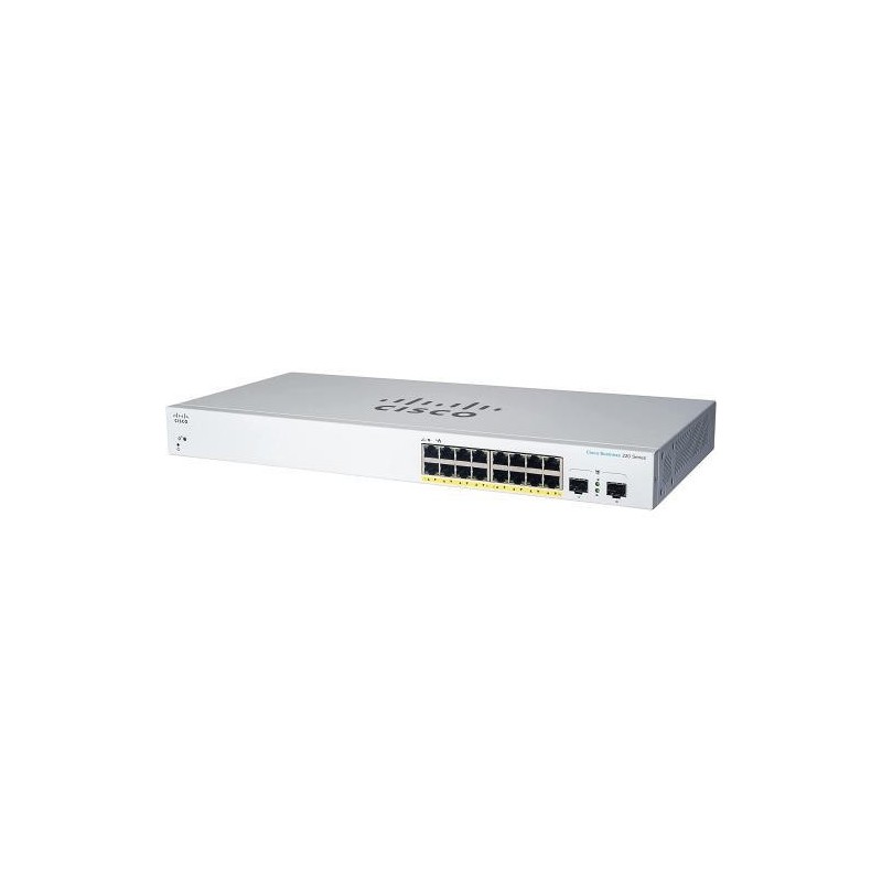 Switch  cisco cbs220-16t-2g 16 porturi 10/100/1000 2 x sfp buffer: 4.1 mb flash 64mb cpu