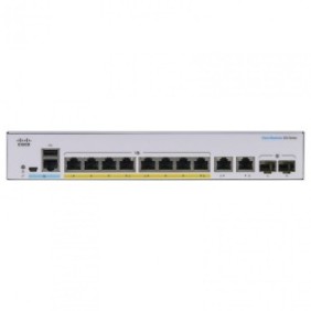 Switch  cisco cbs250-8fp-e-2g 8 porturi 10/100/1000 2 x sfp poe 120w buffer: 1.5 mb flash